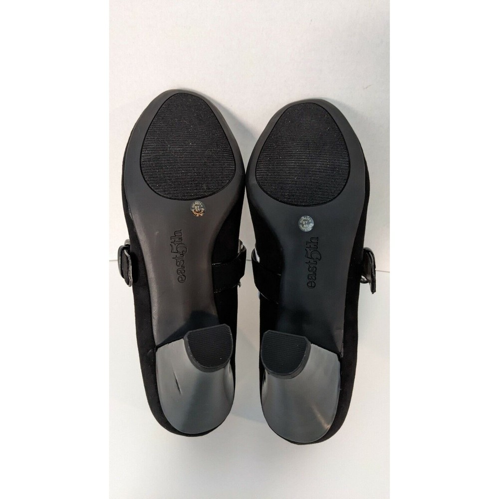 East 5th Womens Size 8 Medium Lefty Black Suede Buckle Pumps shoes With Box - Picture 10 of 11